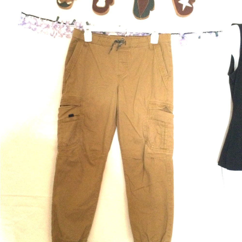 Boys wrangler Brown Cargo Pants with Elastic Ankles. - Picture 1 of 8